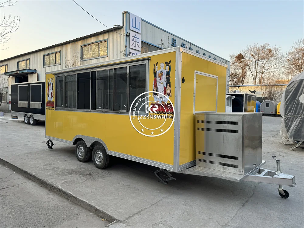 カスタムコーヒー高速食品トレーラーストリートモバイルカート、完全機器キオスク、商業用食品トラック販売