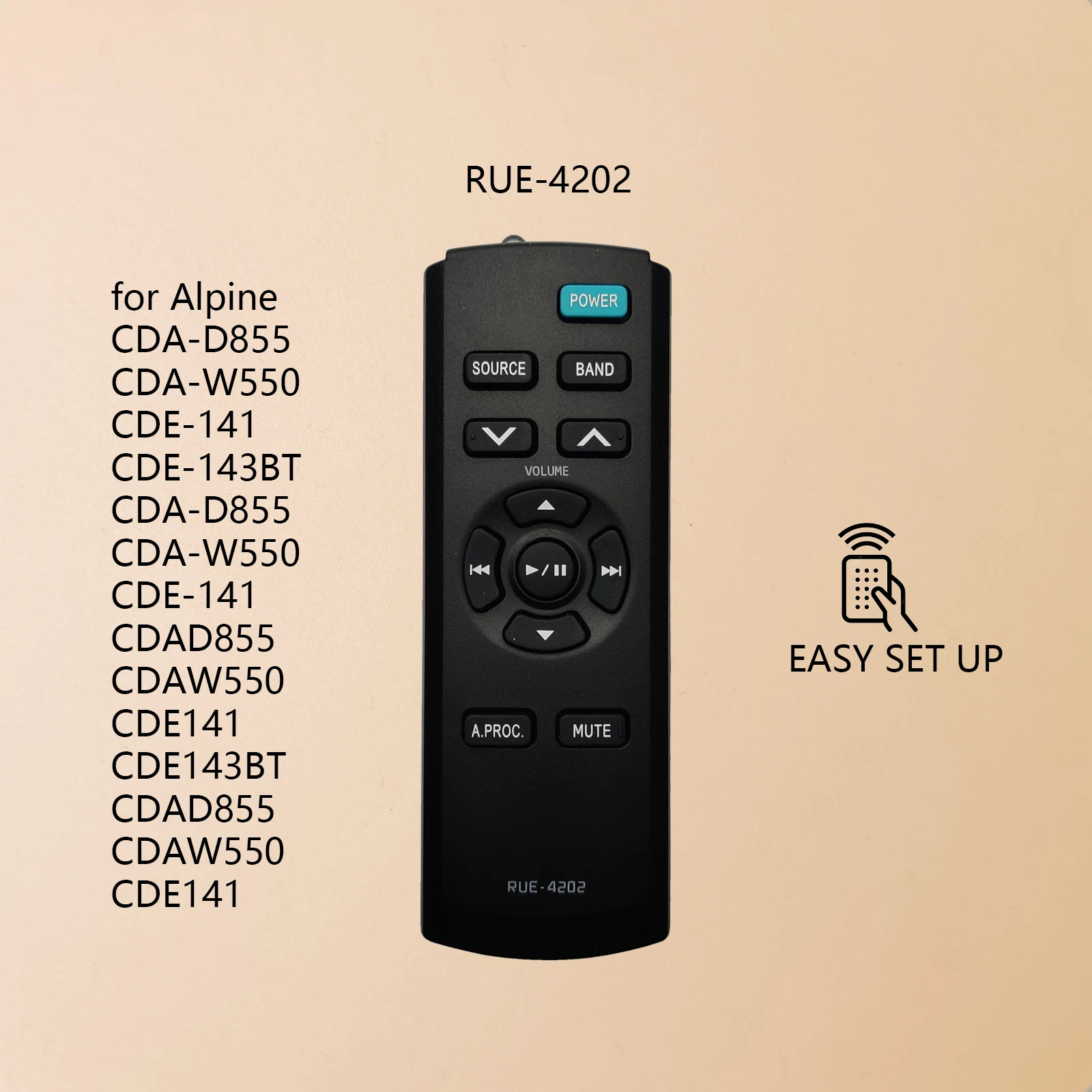 

RUE-4202 Remote Control for Alpine CDA-D855 CDA-W550 CDE-141 CDE-143BT CDA-D855 CDA-W550 CDE-141 CDAD855 CDAW550 CDE141 CDE143BT