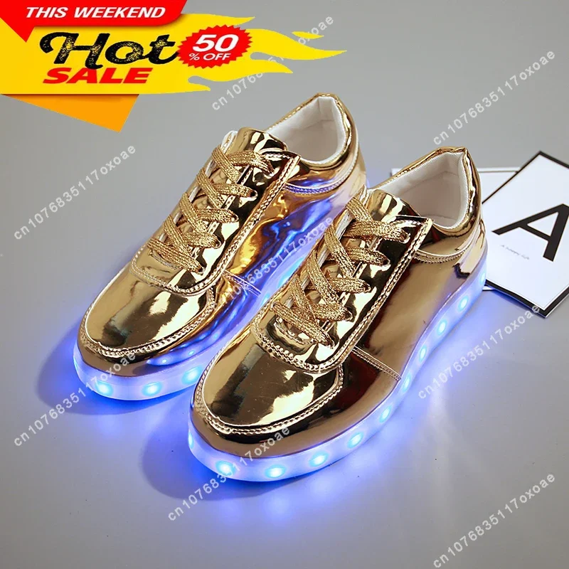 Trump Shoes Homme Luminous Sneakers Boys Girls Chaussures Lumineuse 11 Colors Gold Led Glowing Casual Sneaker Unisex 30-44