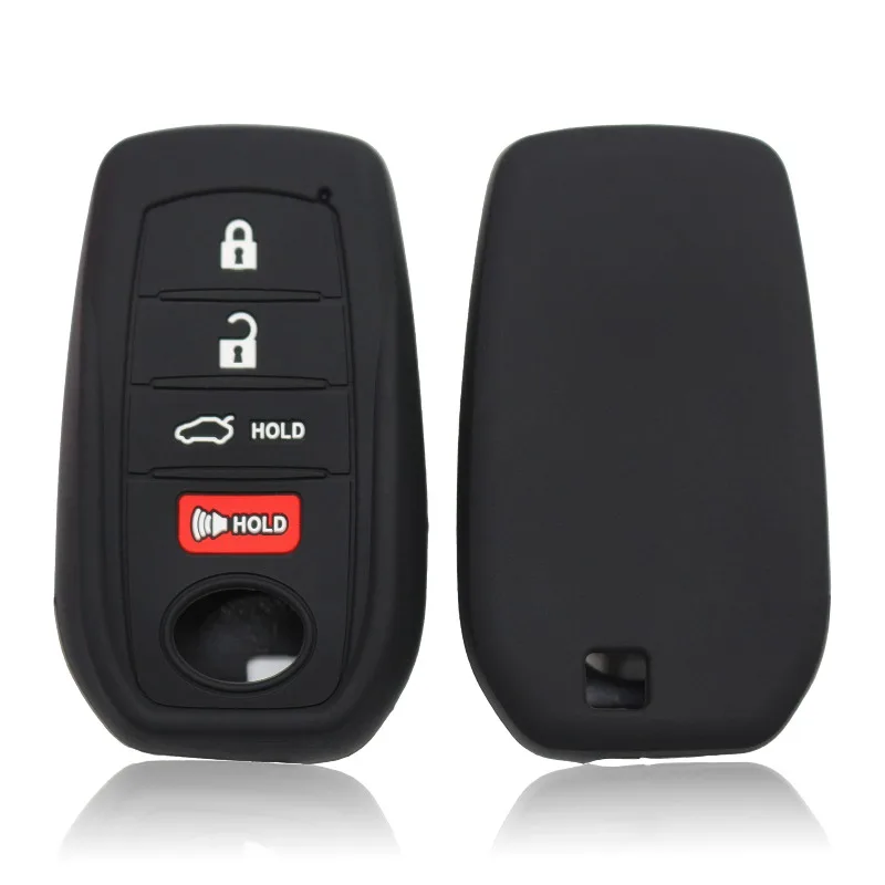 Silicone Car Key Cover Case for TOYOTA Sienna RAV4 VENZA Mirai Hybrid Vehicles Alphard PREVIA Voxy Remote 4 Buttons Key Replaces