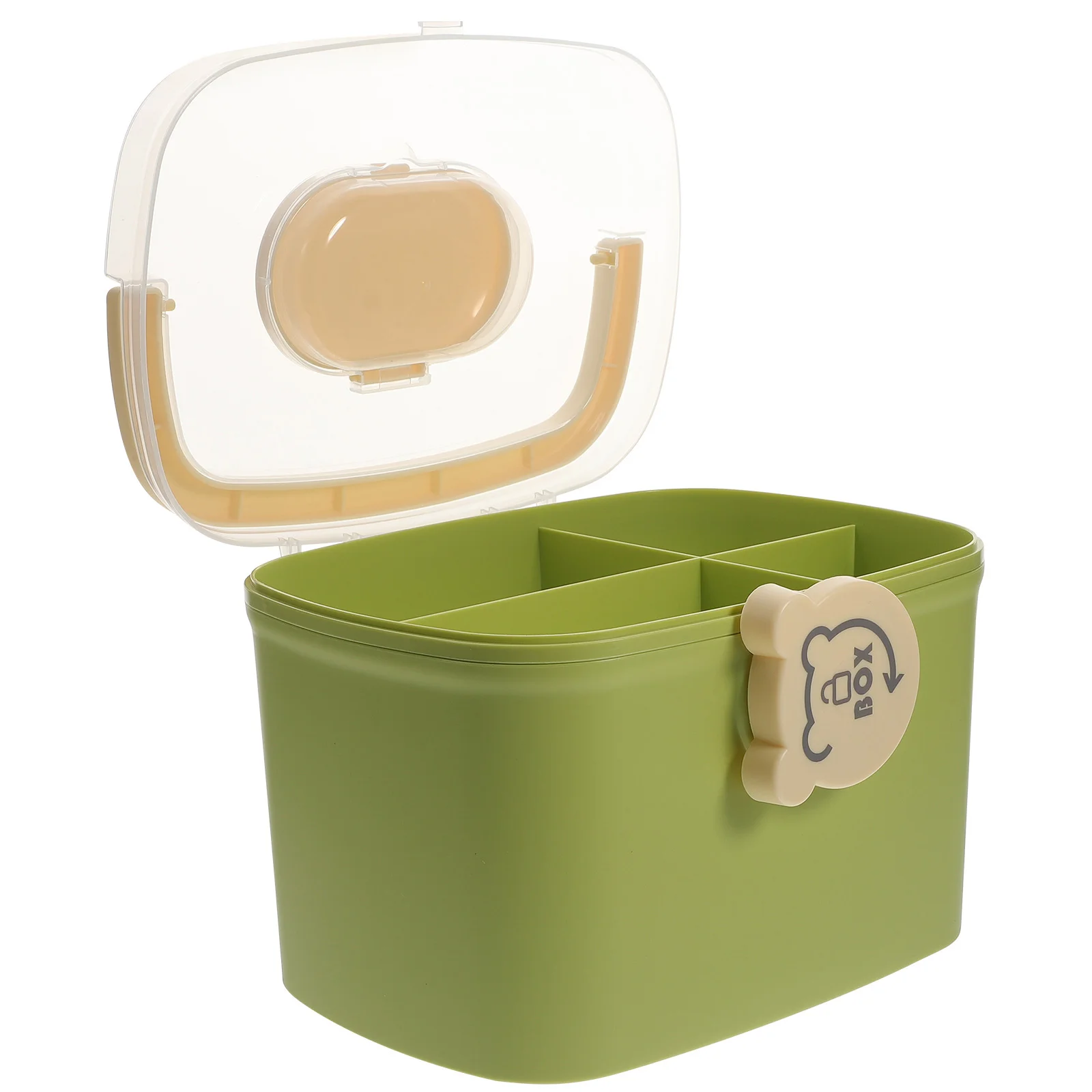 علبة طبية شفافة بتصميم مزدوج ومقبض مريح صندوق تخزين منظم للأدوية للاستخدام المنزلي المحمول #4