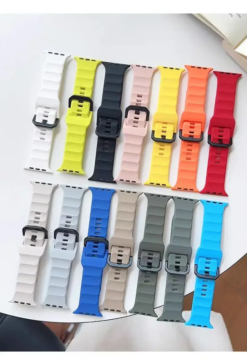 Soft Silicone Strap for Apple Watch Band 49mm 45mm 41mm 46mm 42mm Watchband iWatch Series Ultra 3 11 10 9 8 7 6 5 4 SE 44mm 40mm