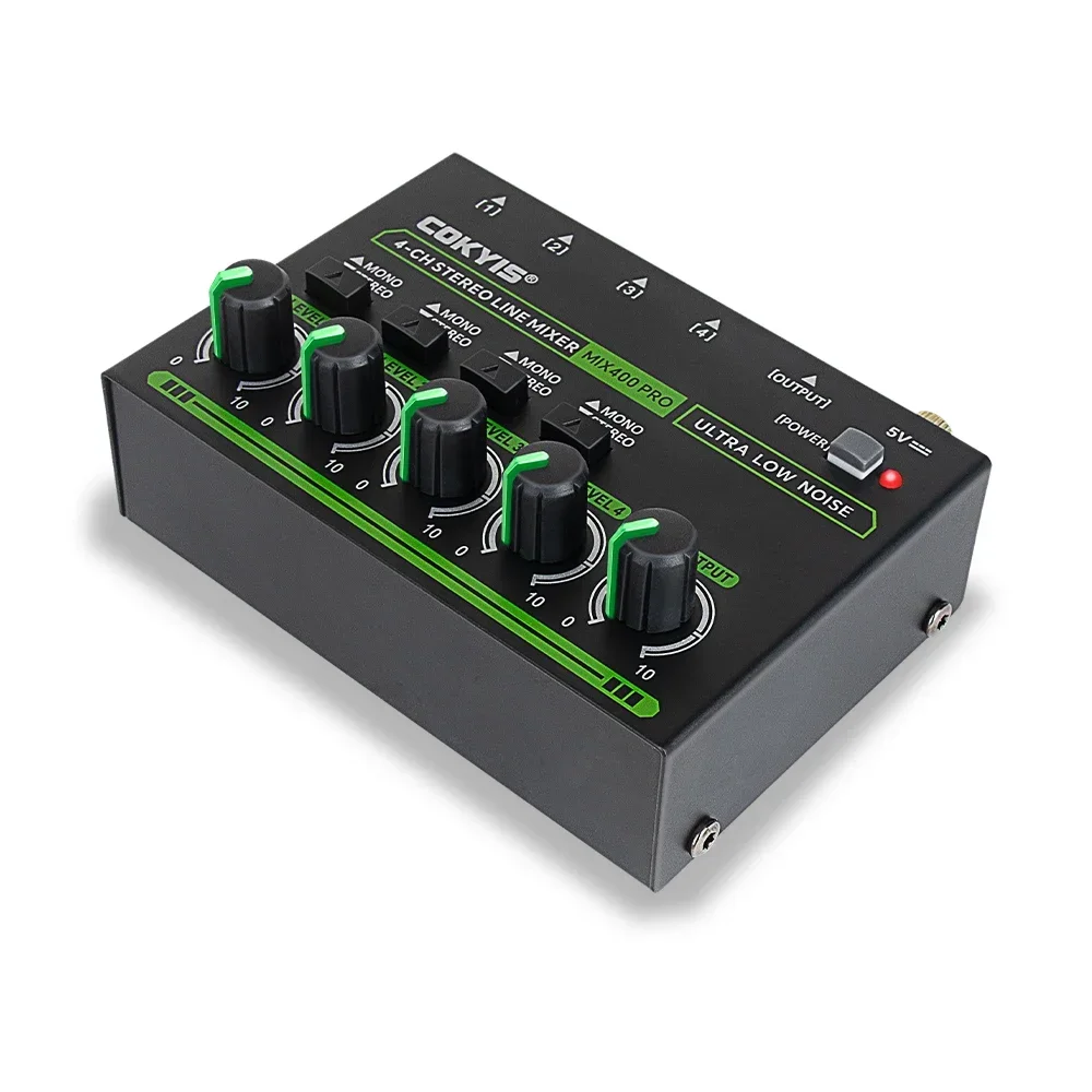 Professional Sound 4 Channel Stereo Converters LED Low Noise Sound 4 Input 1 Output Mixer FOR MIX400-PR mixer audio