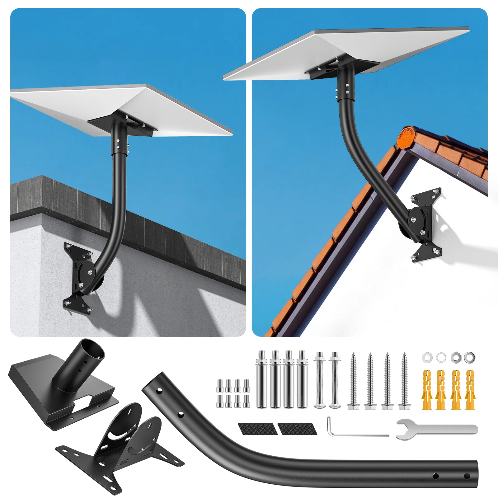 360° Adjustable Mounting Bracket Compatible with Starlink Gen3 V3 Standard Dish for Roof Wall Outdoor Installation