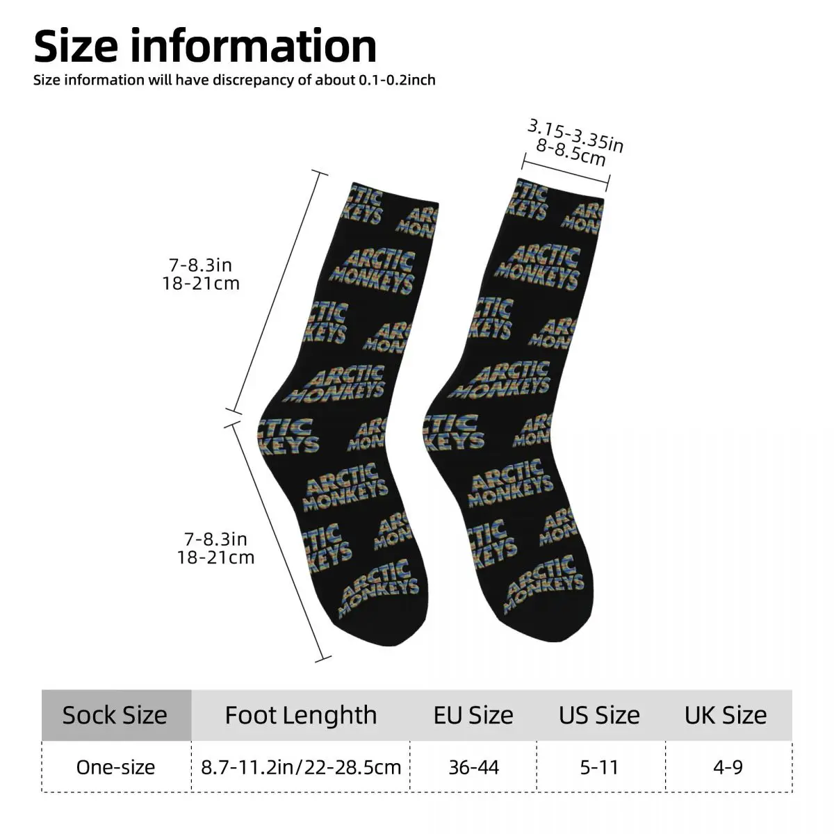 Arctic Monkeys Inspired cosy Unisex Socks,Cycling Happy 3D printing Socks,Street Style Crazy Sock