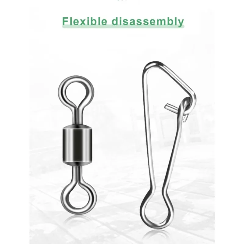 100 Cái/gói Câu Cá Đầu Nối Ốp Pin Mang Cán Xoay Carbon Cao Cấp Mồi Dụ Cá Mồi Giả Câu Cá Cá Dụng Cụ