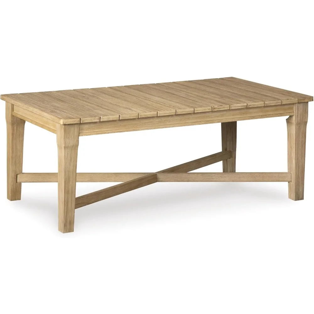

Beige Outdoor Eucalyptus Carter Hall Patio Coffee Table
