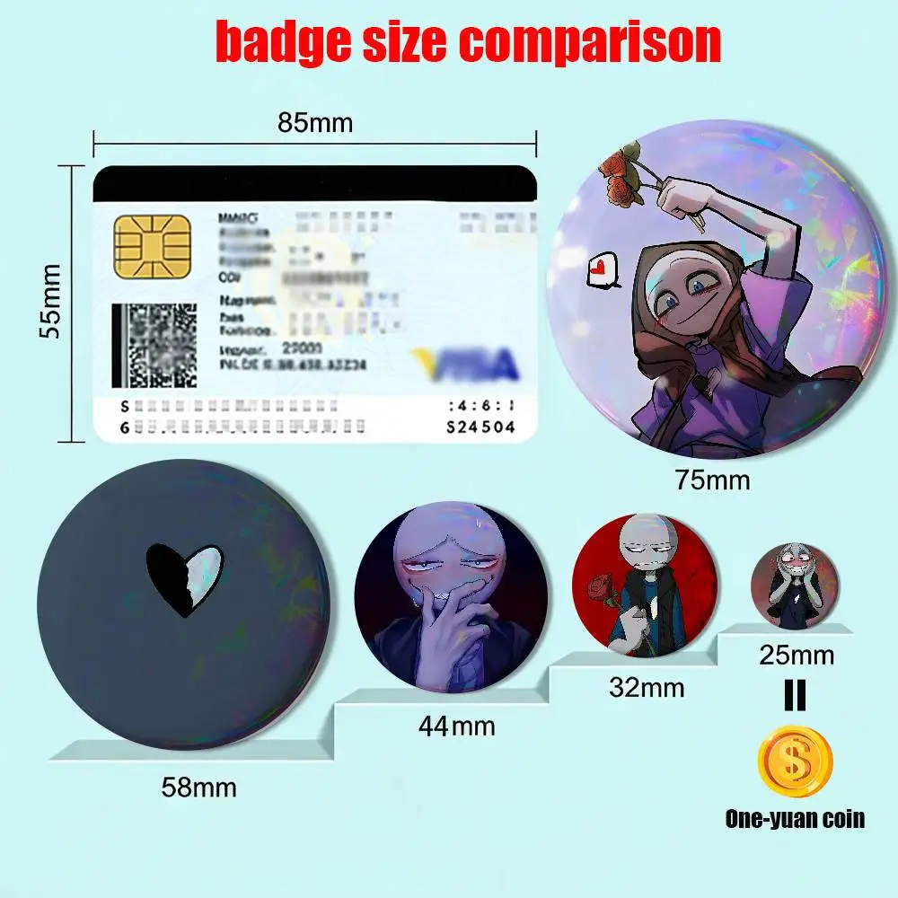 Yandere Peter Your Boyfriend Laser reflective round badges pins bag clothing decorations collectibles gifts for friends