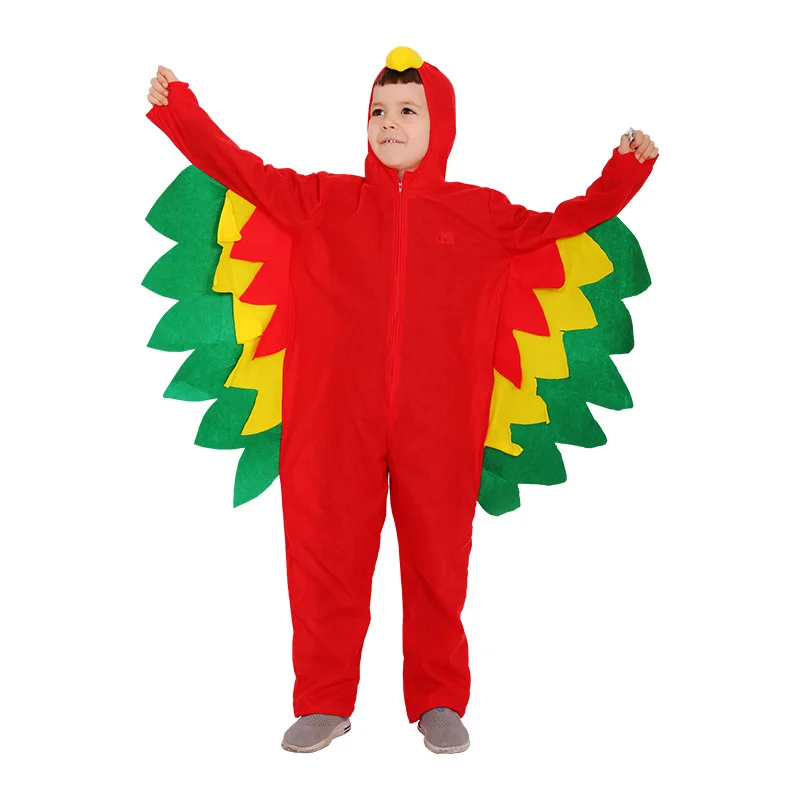 New Kids Parrot Cosplay Costumes Adult Children's Dress Up Birds Jumpsuit Cosplay Set Carnival Props Purim Fancy Party Birthday