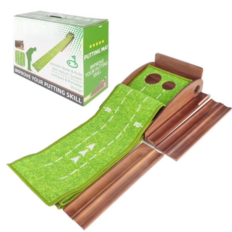 

Portable Practice Putting Green Golf Tool Training Assisted Indoor Training PGM Golf Lawn Exercise Pad Set Indoor Putter Trainer