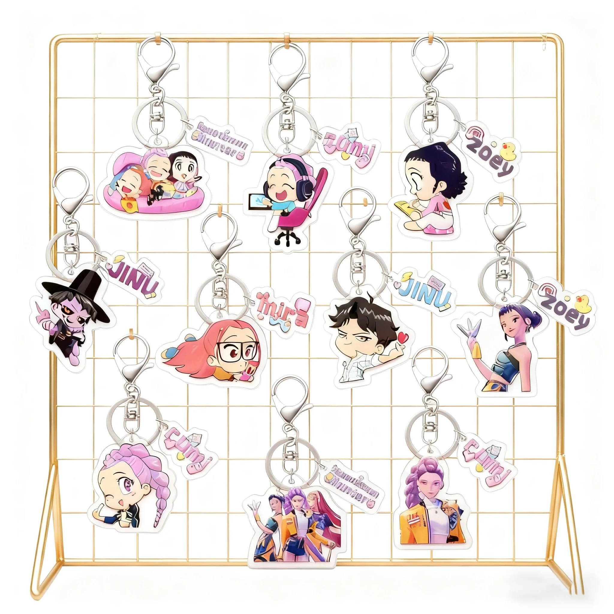 New Arrival Kpop Demon Hunters Keychain Hot Selling Anime Keyring Sold My Soul Theme Rumi Zoey Jinu Mira Accessories for Bags