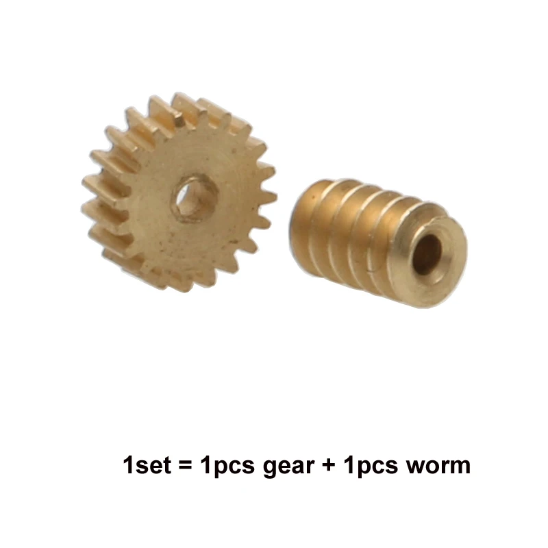 5Sets 20T Mini Worm Gear Modulus 0.2 Brass Pinion Shaft Connector Hole Dia.1mm 1:87 Static Change Gears for DIY RC Models