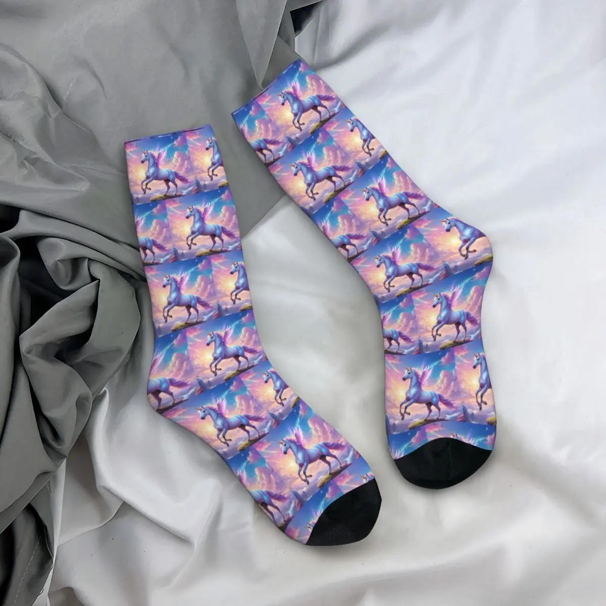 

All Seasons Crew Stockings Colorful Dreamy Unicorn Socks Harajuku Long Socks Accessories for Men Women Christmas Gifts