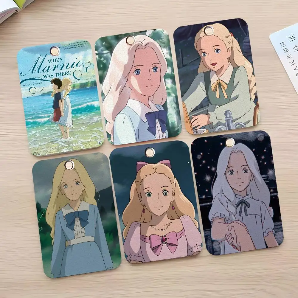 

Аниме When Marnie Was There Классический винтажный чехол для карт Брелок для карт Доступа Сумка для ключей Кольцо для ключей Кожаный держатель для карт Брелок для ключей Доступ