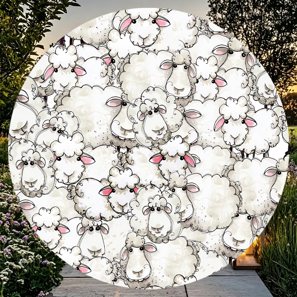 JIT 1-Pack Round Metal Tin Wall Decor with a Smooth Surface for Easy Hanging. This stylish metal tin wall decoration is suitable for various settings such as the living room, garden, and reading nook, making it a high-quality everyday home decoration. view 6