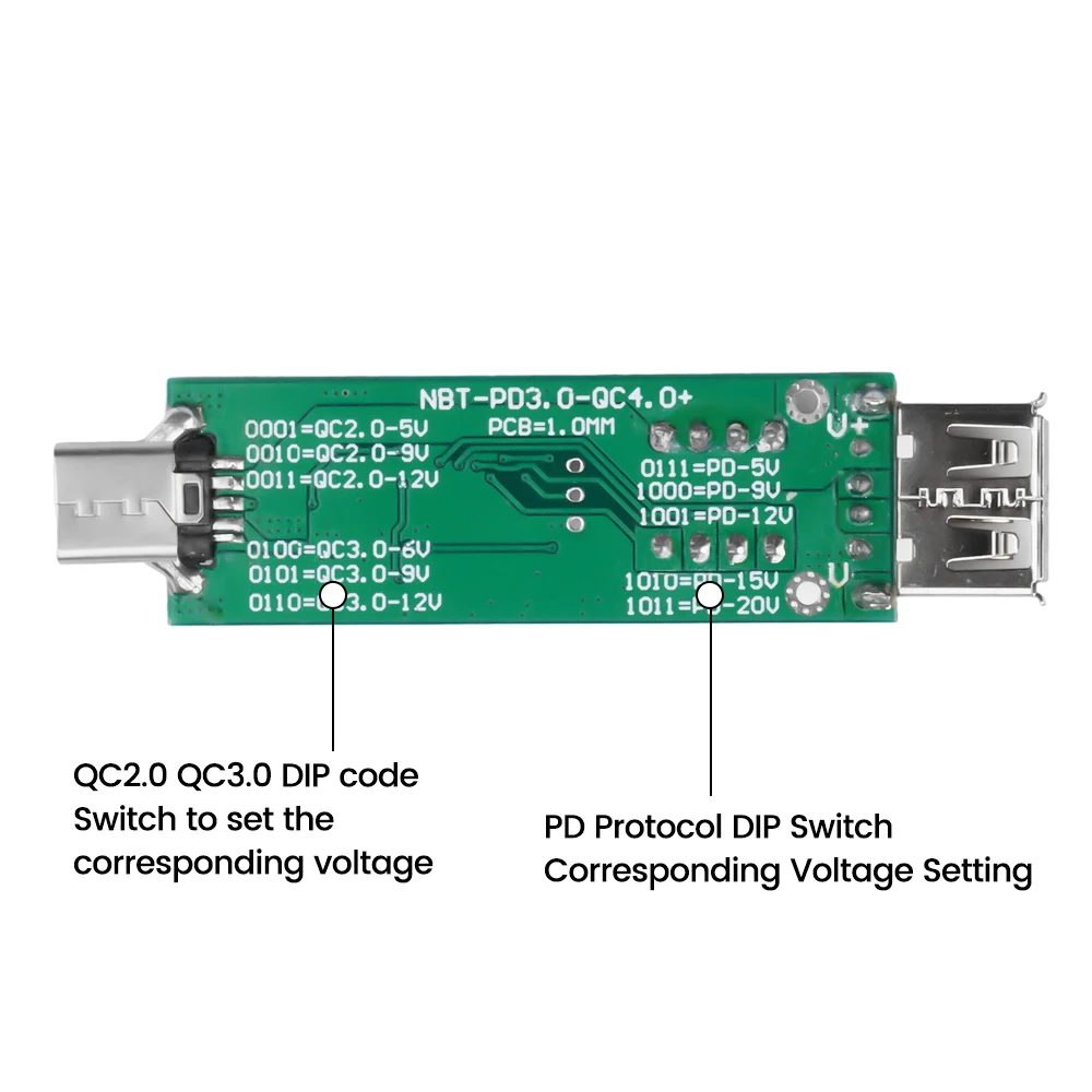 USB Type-C PD2.0 3.0 QC 2.0 3.0 Decoy Trigger Board PD Power Supply Voltage Tester DC 5V 9V 12V 15V 20V Motherboard Aging Test