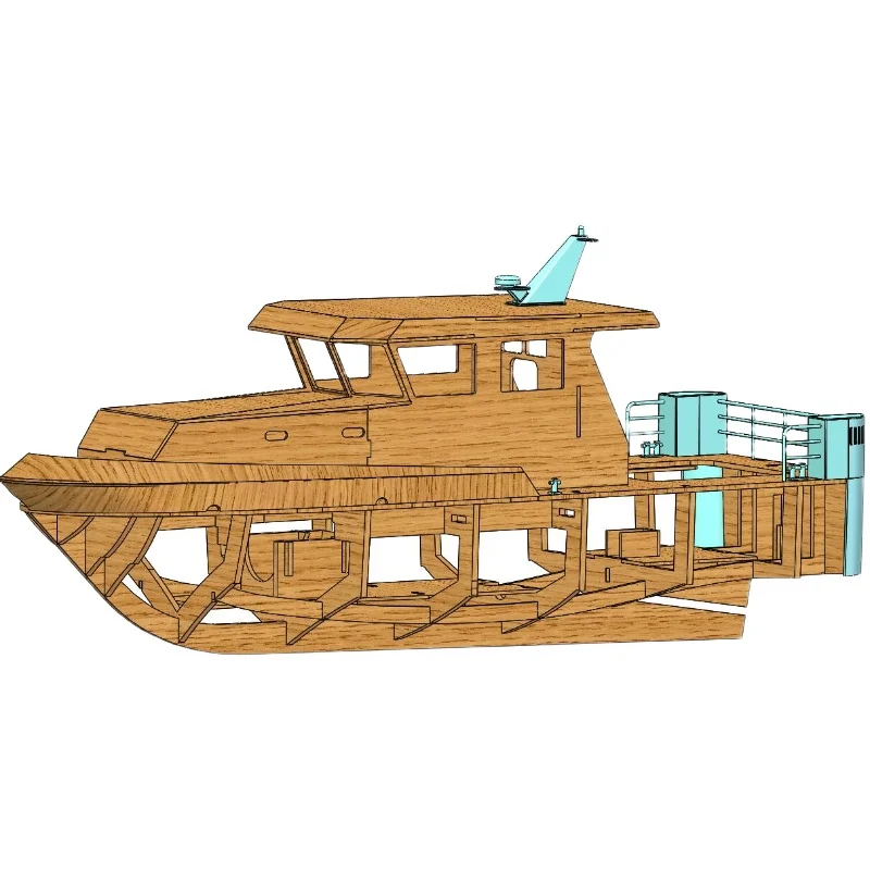 Zestaw statku pomiarowego RC Offshore 1/20 DIY, ręcznie składany drewniany model statku roboczego, model do samodzielnego montażu dla dorosłych, zdalnie sterowany model łodzi, zabawka.