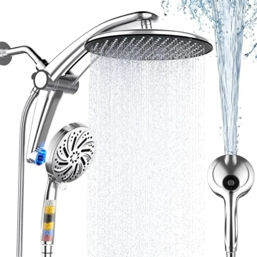 

Shower Head with filtered Handheld High Pressure daul Shower Heads with Handheld Spray Combo and 10 Sprays Handheld Shower Head