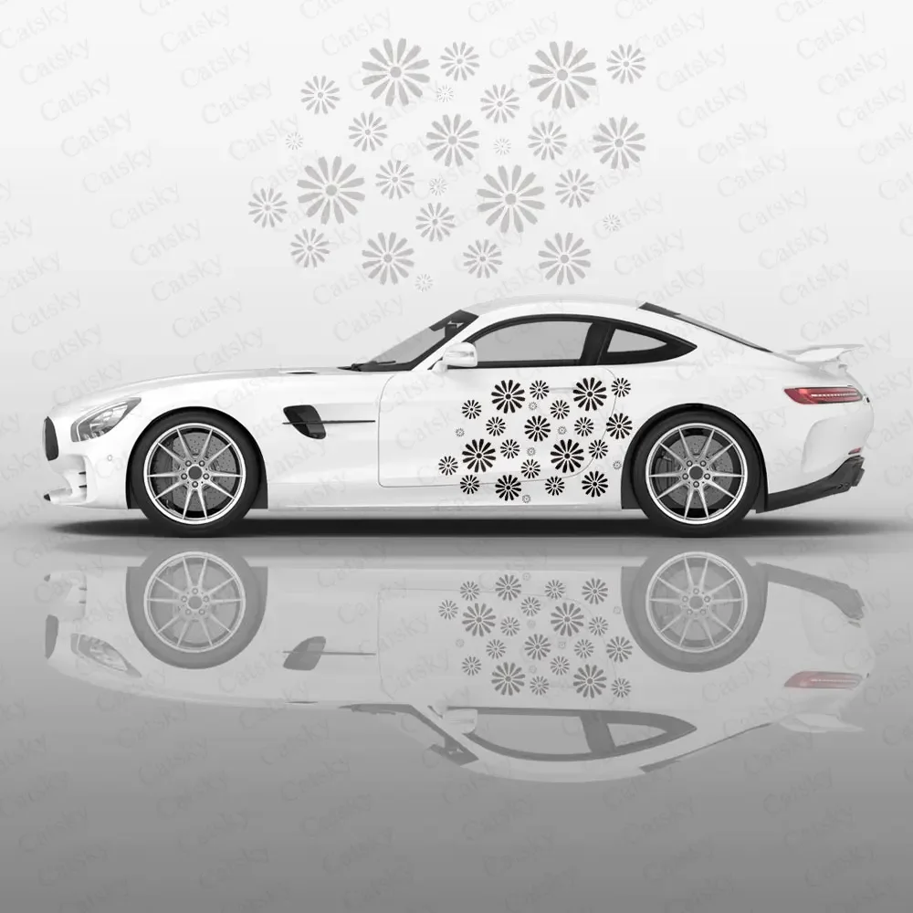 

Черная цветочная линия, загадочный автомобиль, виниловые наклейки, самоклеящаяся наклейка из ПВХ, подходит для грузовиков, внедорожников, декор, автоаксессуары, подарок