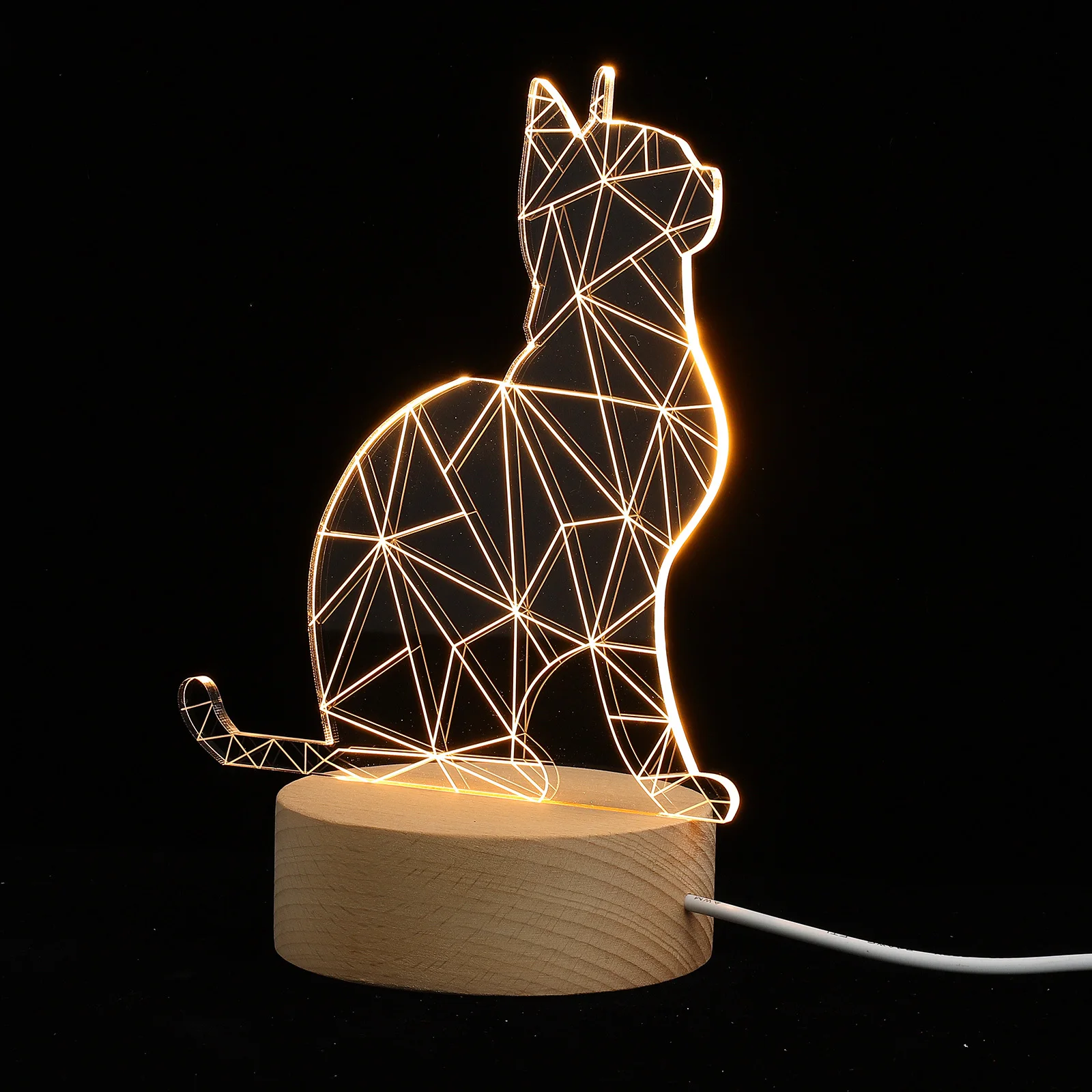 

Unique 3D Cat Lamp LED Desktop Light for Indoor Decor Warm Comfortable Lighting Effect Cartoon Design 3D Night Light