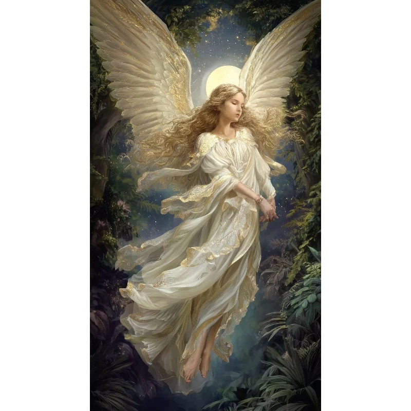 Divine Wing Moon Portrait 5D Diamond Mosaic Full Round/Square DIY Diamond Painting Complete Kit Home Decor Gift for Bedroom
