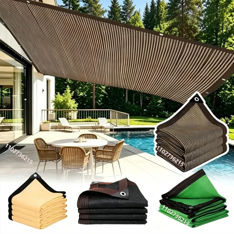Filet d'ombrage multicolore pour jardin, terrasse et camping, résistant aux UV, toile de protection solaire en polyéthylène haute densité
