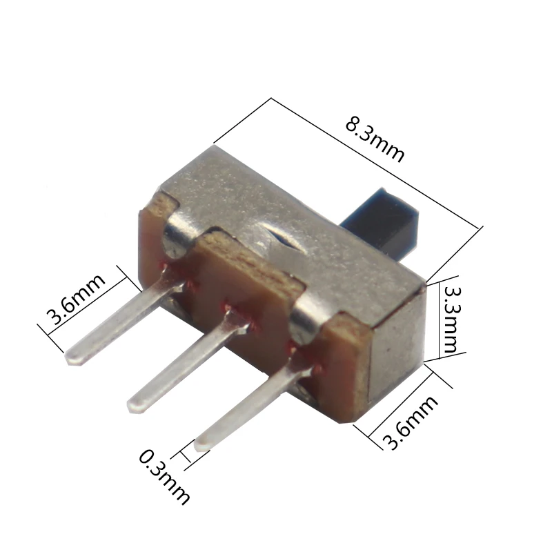 【100-20PCS】 SS12D00 SS-12D00 4MM 1P2T Toggle Switch Interruptor On-Off Mini 1 Way 2 Band Slide PCB Mount