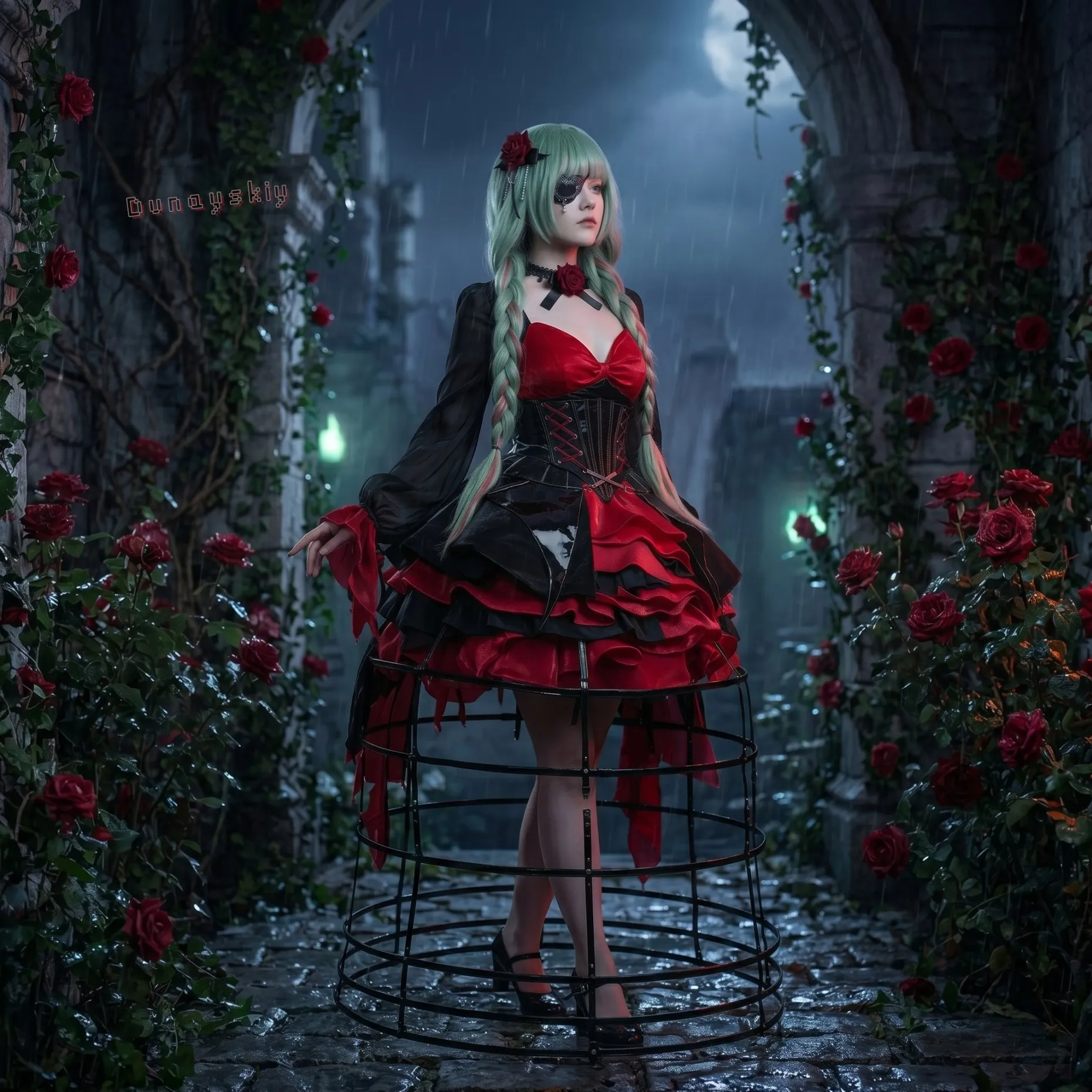 

Dunayskiy@#% Wuthering Waves Phrolova Collaboration Cosplay Dress Gothic Style Gown Anime Game Convention Lolita Gothic Party