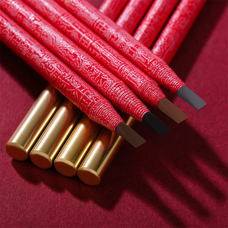 Damski makijaż ołówek do brwi wodoodporny czarny brązowy pisak do tatuażu profesjonalne kosmetyki brwi Microblading wzmocnienie brwi