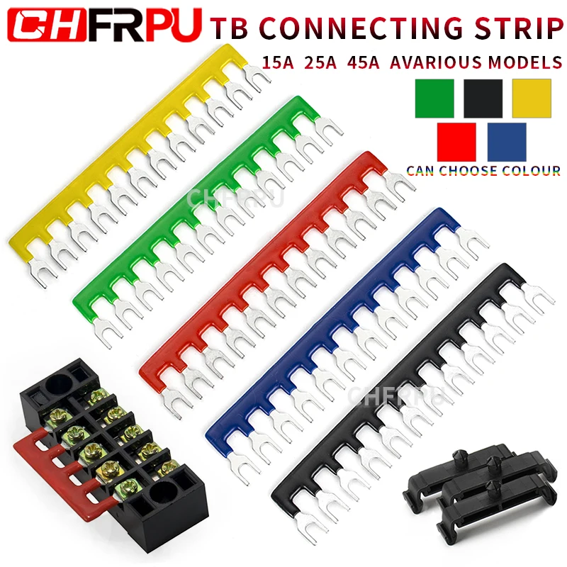 TB tb connecting strip 1PCS combined short circuit piece 15A 25A 45A terminal strip U-type copper breaker bus bar connecting