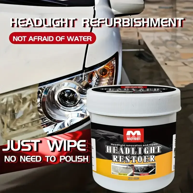 

Car Headlight Restoration Kit | Yellowing & Scratch Remover with UV Protective Coating | DIY Repair for Oxidized Lenses