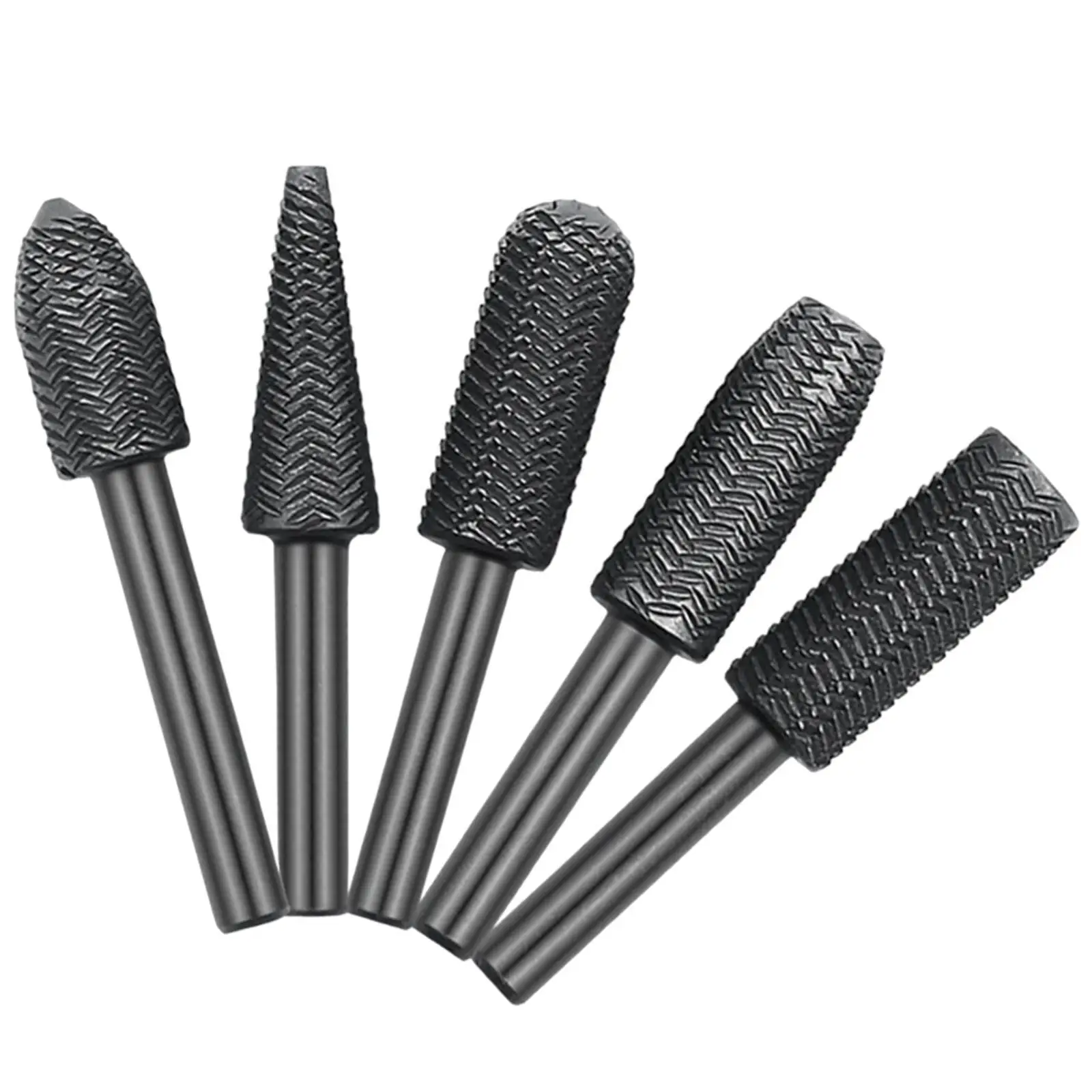 5Pcs Rotary Burr Set 1/4" Shank for Drilling Model & Hobby Applications