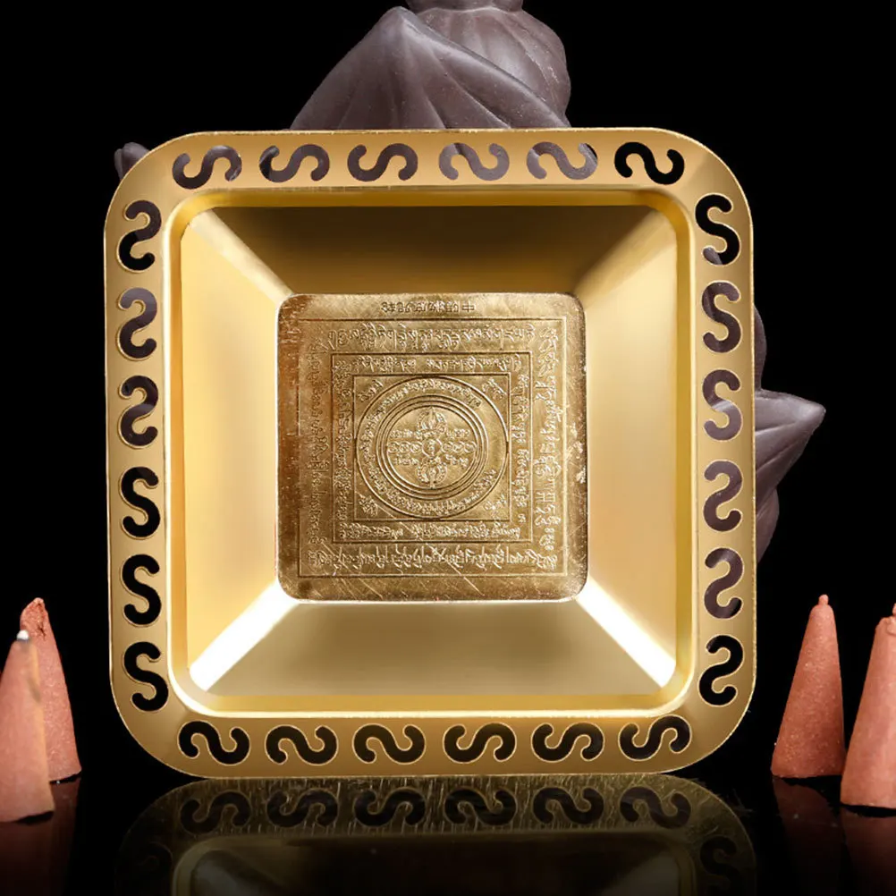 

Tribute Plate Copper Material Classic Retro Style Suitable for Temple Worship Fruit Tray Multi-Purpose Storage Dish Decorative