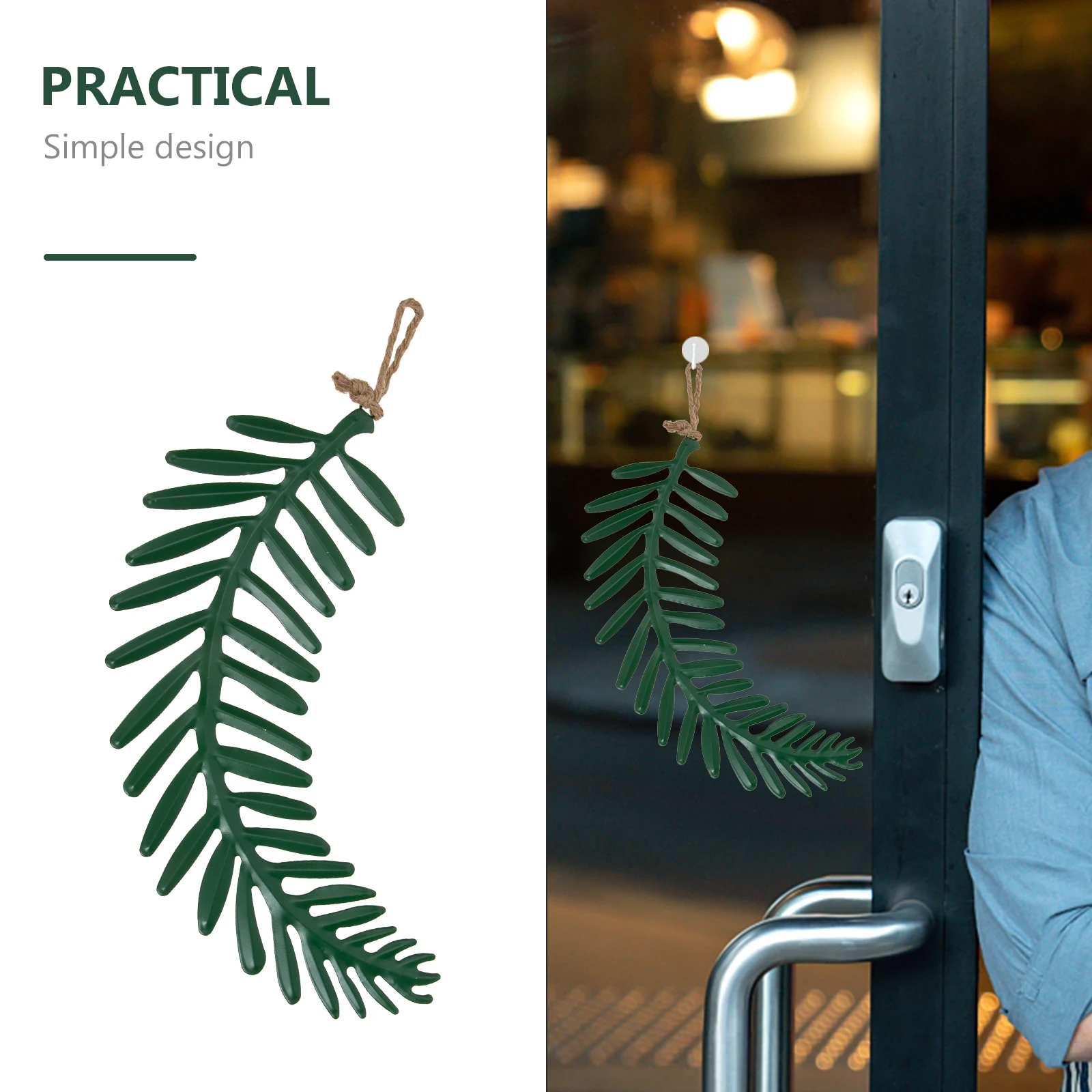 

2 Pcs Iron Door Sign Hanging Pendant Front Leaf Wall Decor Decoration Plaque Vintage