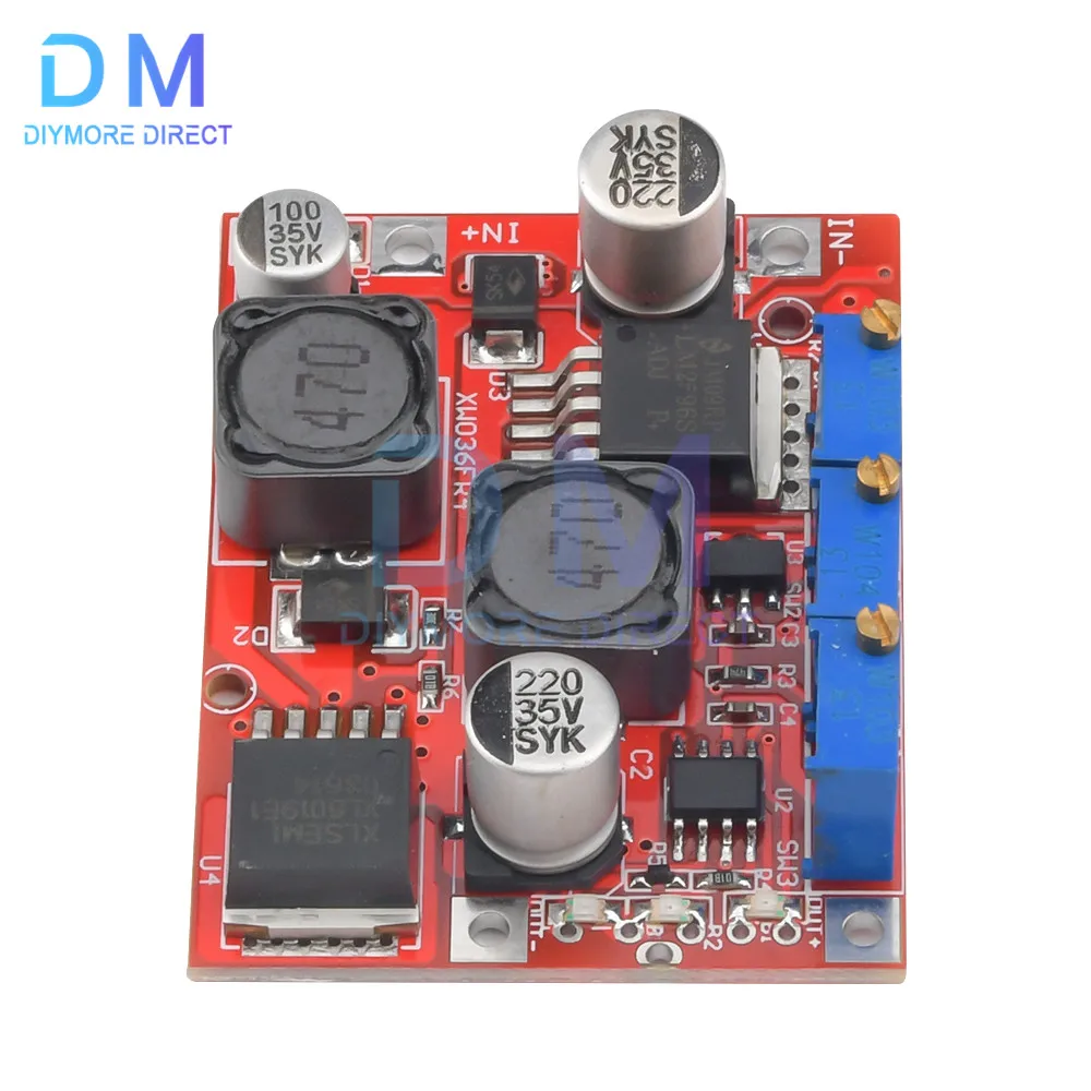 LM2577 LM2596 DC Auto Boost Buck Converter 4-35V to 1-25V 5V 12V 19V 24V 4A Step up / down Voltage Regulator CC CV Charging