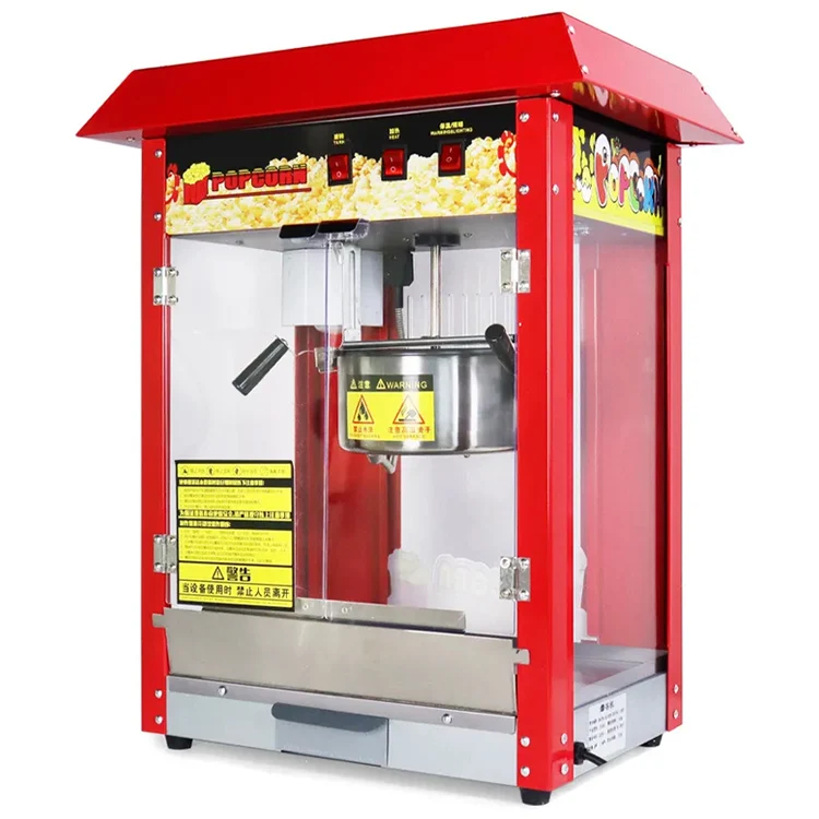 New Good Quality Cheap Price Flat Top Roof Type 8 12 Oz 8oz 12oz Professional Popcorn Making Machine Maker with CE for Party