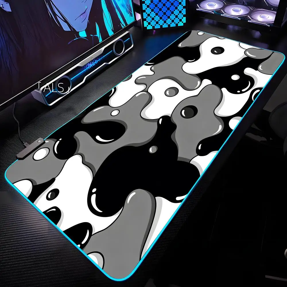 

Коврик для мыши Strata Liquid Pattern с RGB-подсветкой, коврик для ноутбука, игровой коврик для компьютера, аксессуары для геймеров