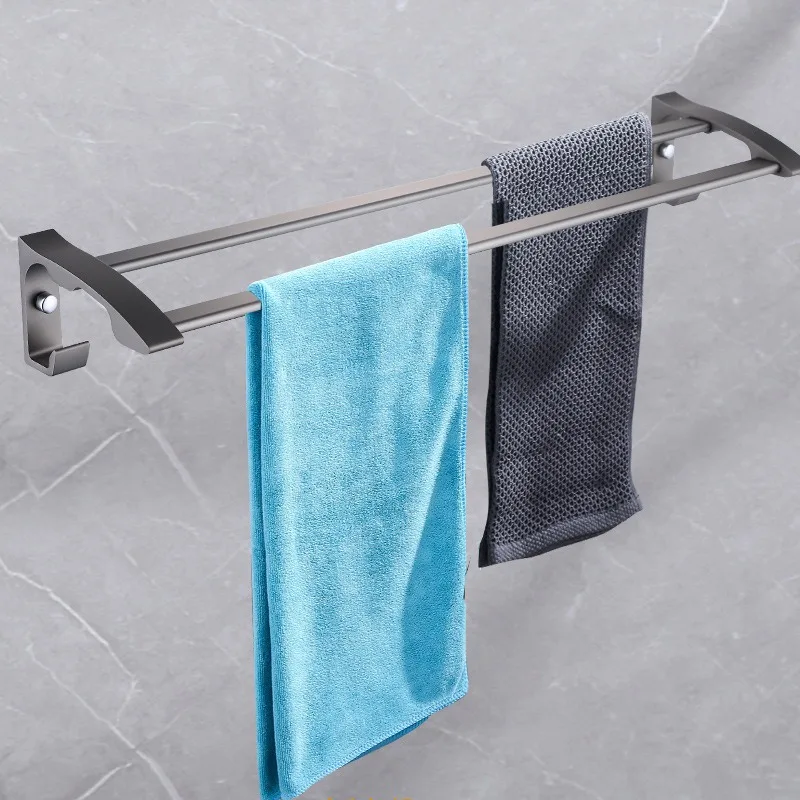 

Hotel Household Grey Towel Rack Heater Bath Towel Pendant Toilet Brush Storage Triangle Basket Tissue Box for Bathroom