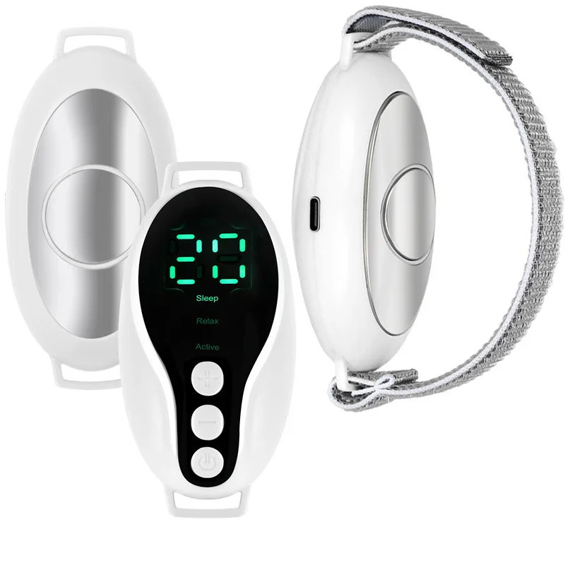 Intelligent Sleep Aid Wristband Compact Design for Home and Travel Use to Improve Sleep Quality Naturally