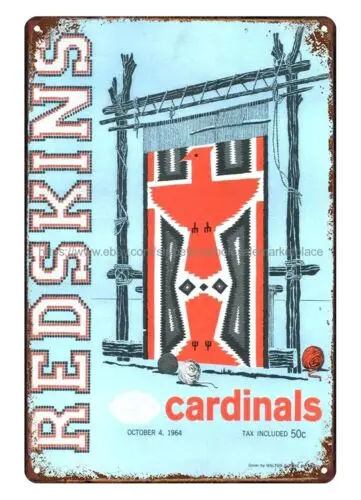 1964 football  v  Program metal tin sign sign