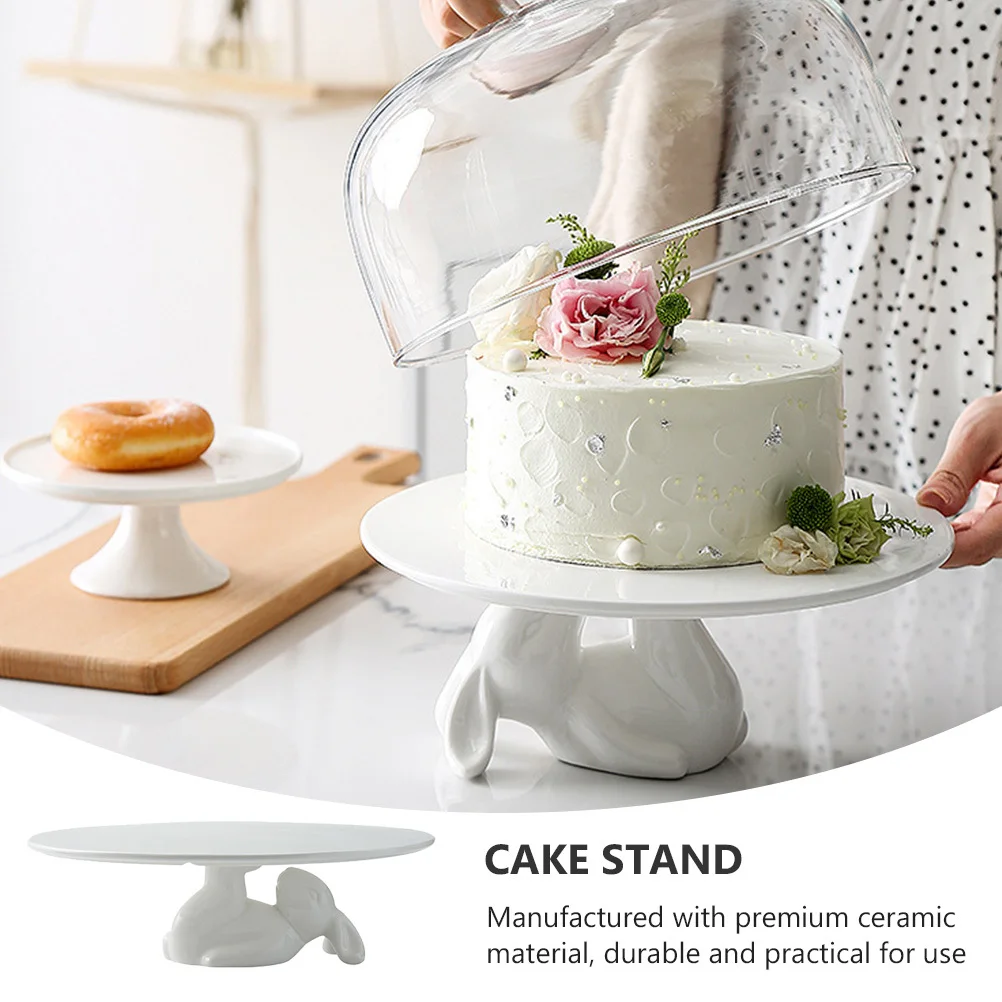 

Bunny Shape Cake Stand Fruit Dessert Storage Rack Premium Ceramic Material Safe Attractive Appearance Party Wedding