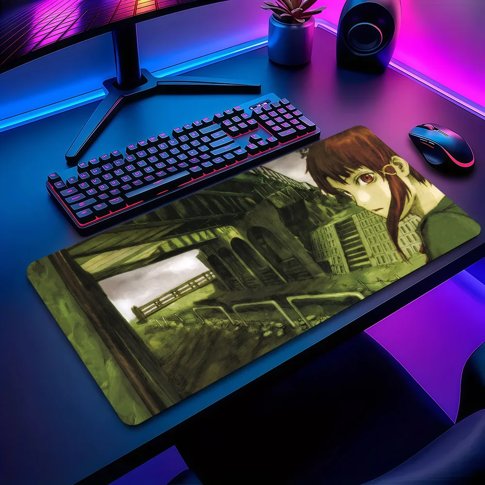 Serial L-Lain experiments Mouse Pad Non-slip Thickened MousePad Large Writing Lockedge Office Student Gaming Cushion