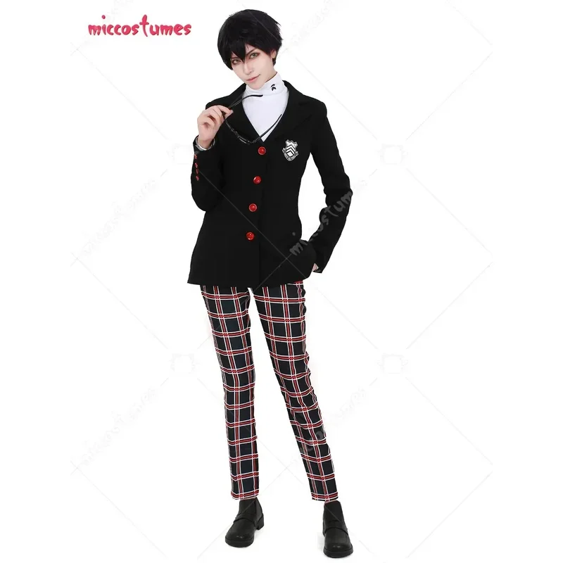 

Miccostumes's-8 's Joker Phantom School Uniform Suit Coat Shirt Pants for Men Halloween Cosplay Costume