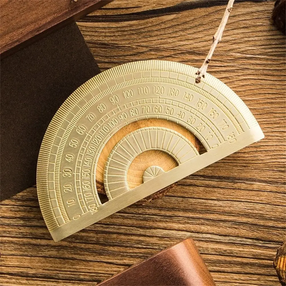 Measuring Tool Creative Drawing Tools Students Painting Vintage Brass Ruler Straight Ruler Metal Ruler Triangle Ruler