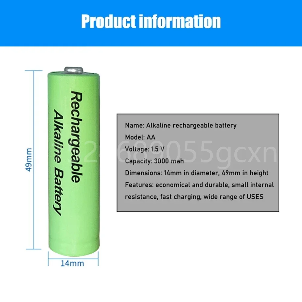 1.5V 3000mah AA Battery Alkaline  2100mah 1.5V AAA Battery for Flashlight Rechargeable Battery