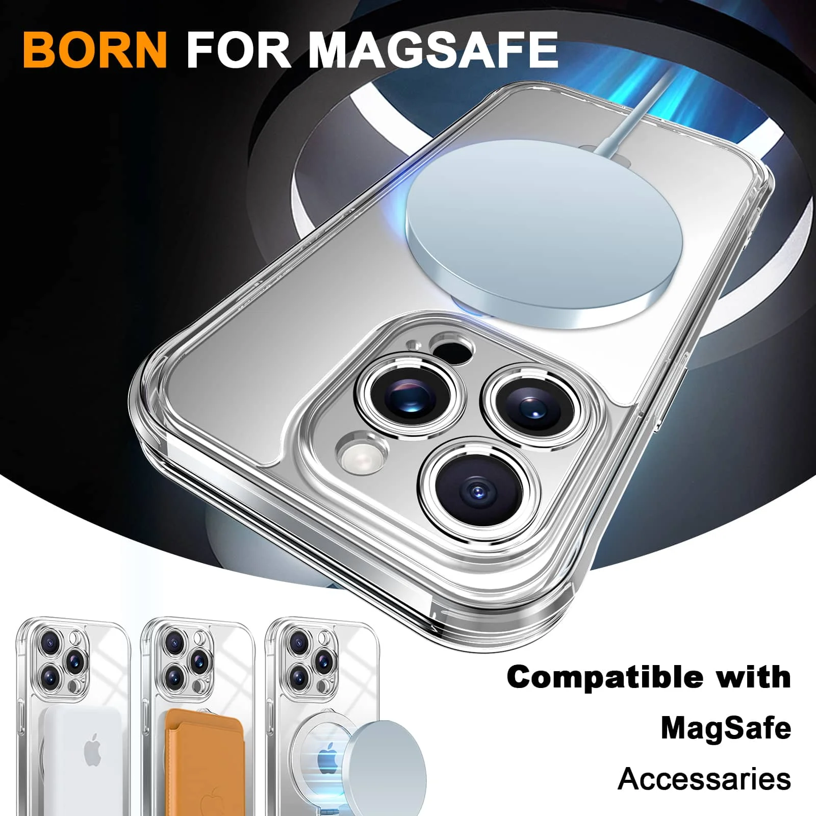 Case for iPhone 16/15/14/13 Pro Max 16 15 14 Plus, Built-in PET Screen Protector with Ring Holder Kickstand, Full Body Cover