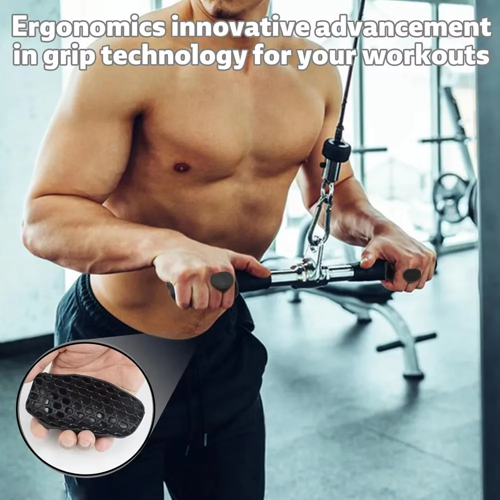 Rutschfeste Griffe für Gewichtheben, Klimmzüge, Fitnesstraining, Unisex Ergonomische Gummi-Handschützer, Kraftverstärker-Handschuhe – Detail 7