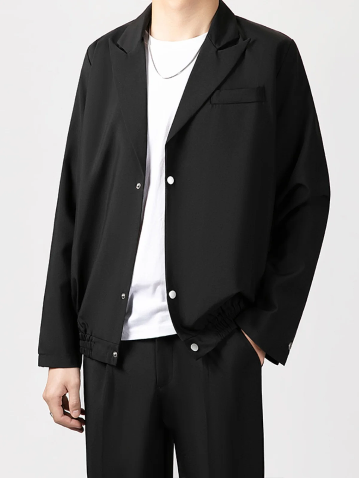 

Casual Sle Men's Suit Jaet Spring Autumn New Faion Loose Fit Haome Korean Light Maturi Wind up Jaet Coat
