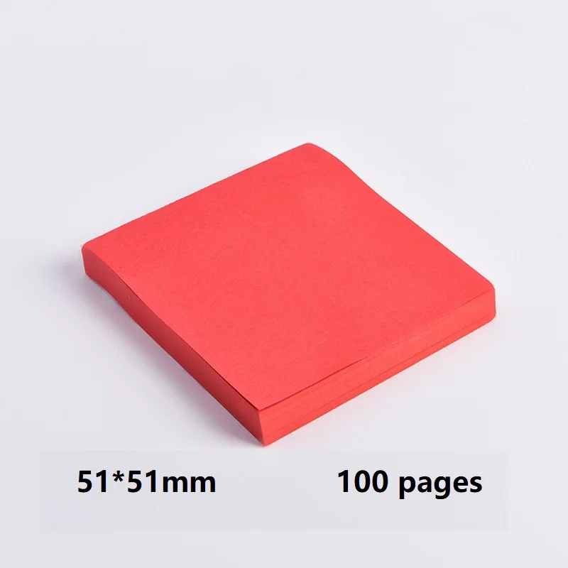 100 Sheets 51*51mm Size Color Paper Memo Pad Sticky Notes Bookmark Marker Sticker Office School Supplies Notebooks