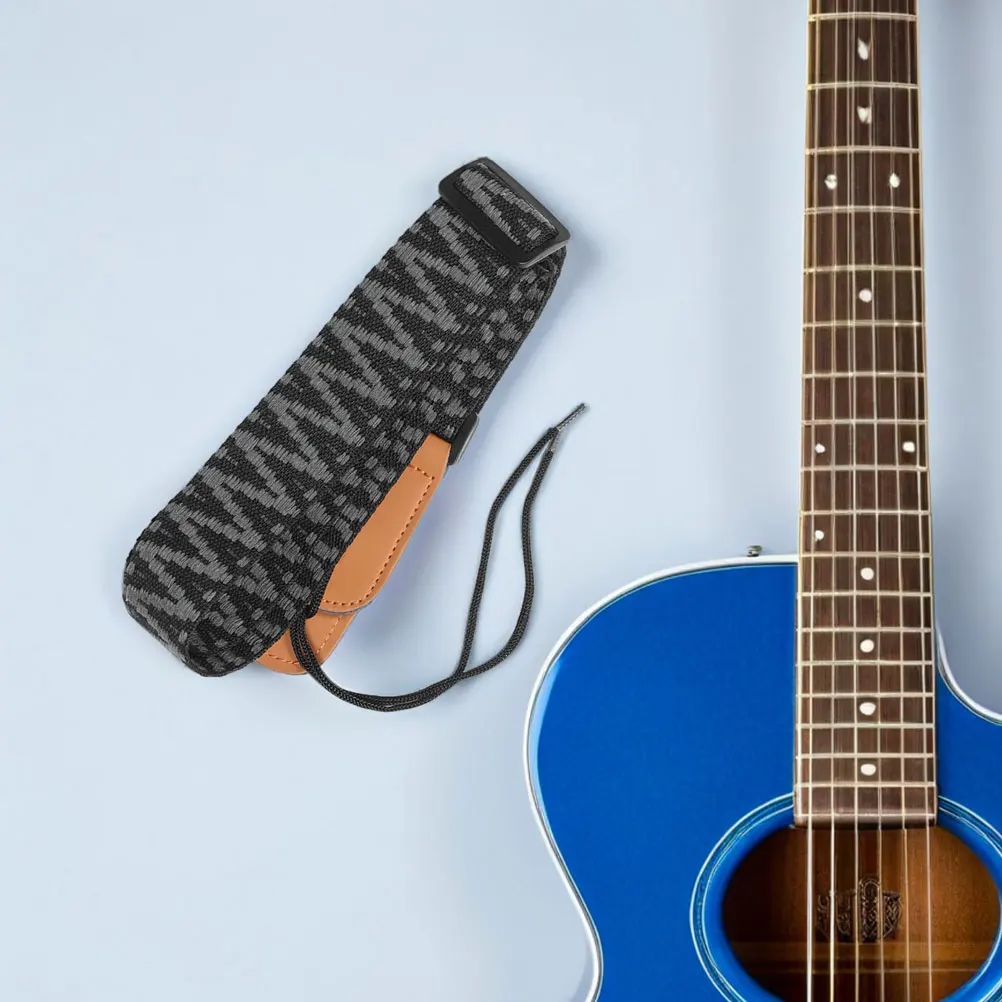 

2 Pcs Ukulele Strap Decorative Adjustable Guitar Messenger Ukelele Shoulder Black Concert Nylon